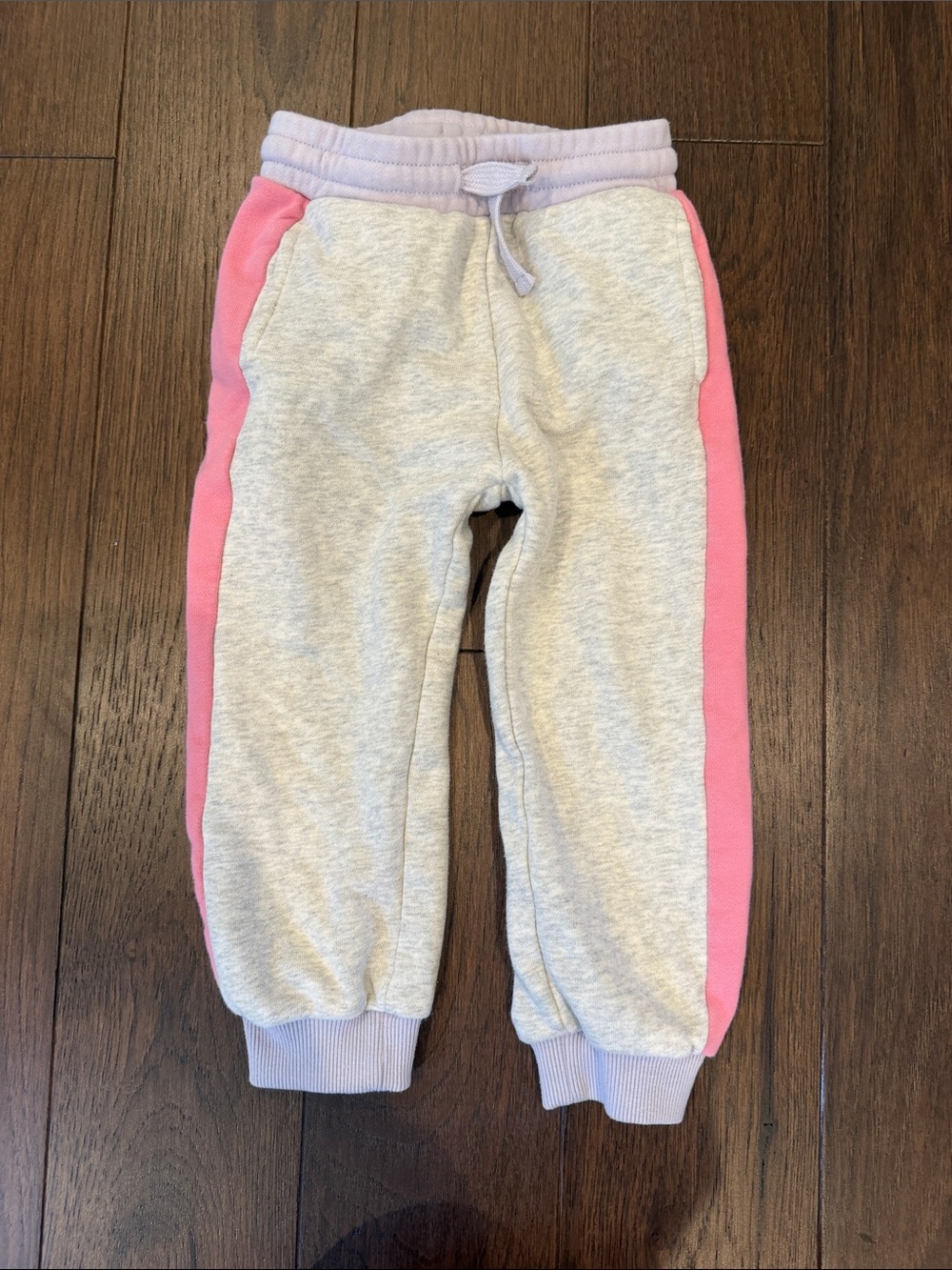 Little Bipsy Girls Heather Gray & Pink Jogger Sweatpants Size 2-3T - C39-215